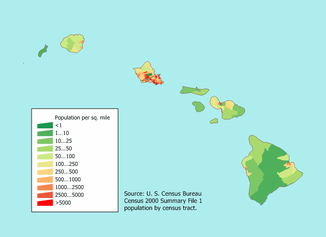 Hawaiian population densities
