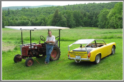 solar car and tractor